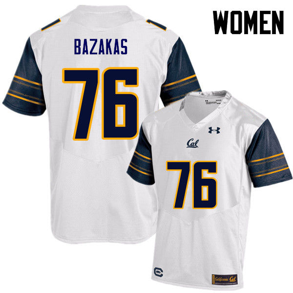 Women #76 Henry Bazakas Cal Bears (California Golden Bears College) Football Jerseys Sale-White